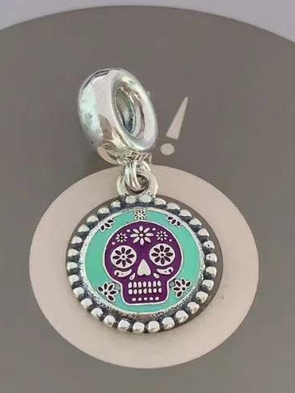 Pandora Skull Dia de Los Muertos Dangle Charm, S925, Ale